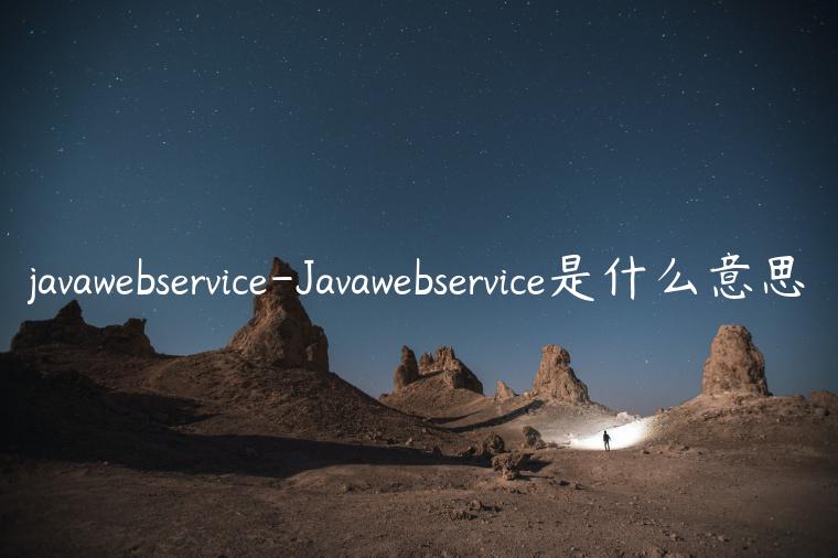 javawebservice-Javawebservice是什么意思